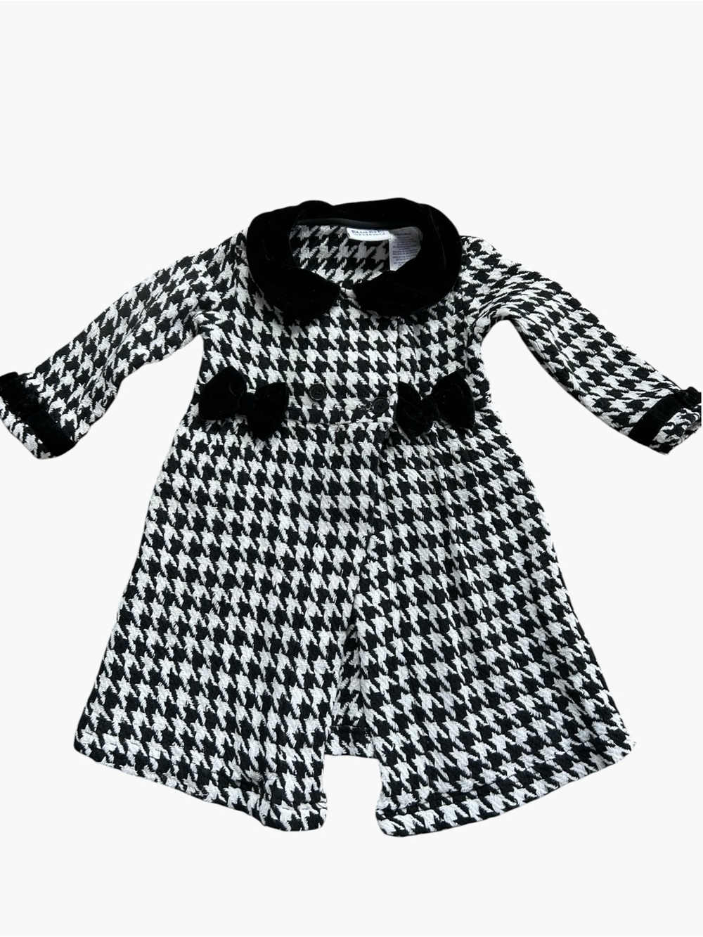 Blueberi Boulevard Black and White Houndstooth Dress Coat Girls Size 24M